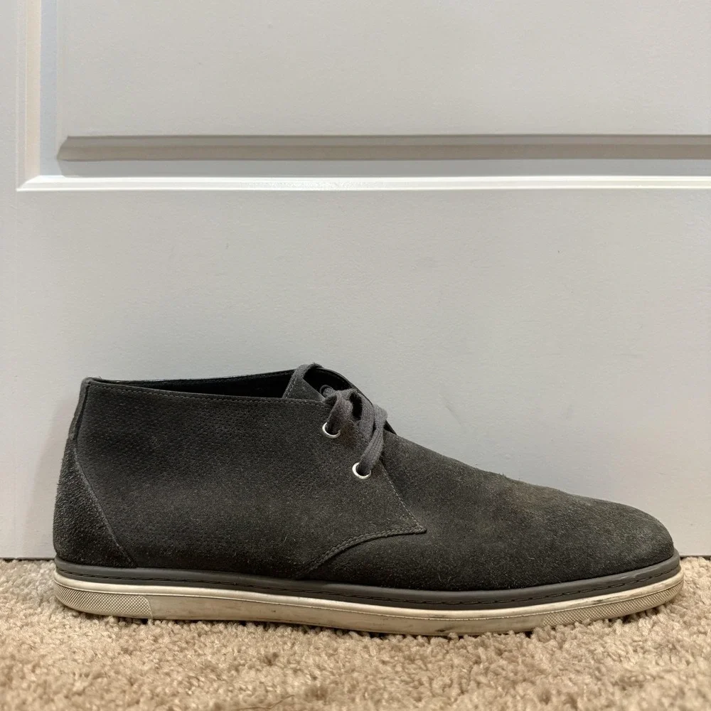 Ermenegildo Zegna Chukka Boots Mens Size 10 Gray Suede Casual Lace Up Italy